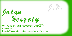 jolan weszely business card